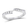 10kt White Gold Womens Round Diamond 2-stone Wedding Band 1/4 Cttw