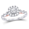 14kt Two-tone Gold Womens Round Diamond Solitaire Bridal Wedding Engagement Ring 3/4 Cttw (Certified)
