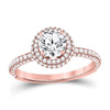 14kt Rose Gold Womens Round Diamond Solitaire Bridal Wedding Engagement Ring 1-5/8 Cttw (Certified)