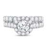 14kt White Gold Womens Round Diamond Bridal Wedding Engagement Ring Band Set 2.00 Cttw (Certified)