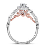 14kt Two-tone Gold Womens Marquise Diamond Solitaire Bridal Wedding Engagement Ring 3/4 Cttw (Certified)