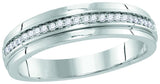 14kt White Gold His & Hers Diamond Cluster Matching Bridal Wedding Ring Band Set 5/8 Cttw