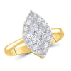 14kt Yellow Gold Womens Princess Diamond Cluster Bridal Wedding Engagement Ring 1/2 Cttw