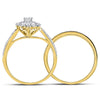 14kt Yellow Gold Womens Round Diamond Bridal Wedding Engagement Ring Band Set 1.00 Cttw (Certified)