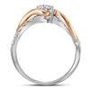 14kt Two-tone Gold Womens Round Diamond 2-stone Bridal Wedding Engagement Ring 1/2 Cttw (Certified)