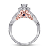14kt Two-tone Gold Womens Round Diamond Bridal Wedding Engagement Ring Band Set 1.00 Cttw (Certified)