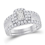 14kt White Gold Womens Emerald Diamond Solitaire Bridal Wedding Engagement Ring 2-1/2 Cttw (Certified)
