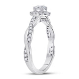 14kt White Gold Womens Oval Diamond Halo Bridal Wedding Engagement Ring 5/8 Cttw