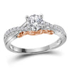 14kt White Gold Womens Round Diamond Solitaire Bridal Wedding Engagement Ring 5/8 Cttw (Certified)