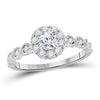 14kt Two-tone Gold Womens Round Diamond Solitaire Bridal Wedding Engagement Ring 3/4 Cttw (Certified)