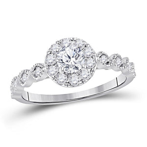 14kt Two-tone Gold Womens Round Diamond Solitaire Bridal Wedding Engagement Ring 3/4 Cttw (Certified)