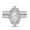 14kt White Gold Womens Marquise Diamond Bridal Wedding Engagement Ring Band Set 2.00 Cttw (Certified)
