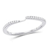 14kt White Gold Womens Round Diamond 2-stone Wedding Band 1/10 Cttw (Certified)