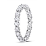 14kt White Gold Womens Round Diamond Timeless Eternity Ring 2.00 Cttw