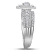 14kt White Gold Womens Round Diamond Bridal Wedding Engagement Ring Band Set 1.00 Cttw (Certified)