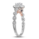 14kt Two-tone Gold Womens Round Diamond Solitaire Bridal Wedding Engagement Ring 3/4 Cttw (Certified)