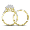 14kt Yellow Gold Womens Round Diamond Bridal Wedding Engagement Ring Band Set 1.00 Cttw (Certified)