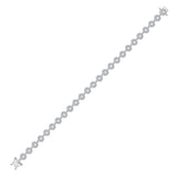 14kt White Gold Womens Round Diamond Halo Cluster Tennis Bracelet 2.00 Cttw