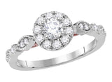 14kt Two-tone Gold Womens Round Diamond Solitaire Bridal Wedding Engagement Ring 3/4 Cttw (Certified)