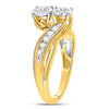 14kt Yellow Gold Womens Round Diamond 2-stone Bridal Wedding Engagement Ring 1/2 Cttw (Certified)
