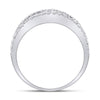 14kt White Gold Womens Baguette Diamond Anniversary Band Ring 7/8 Cttw